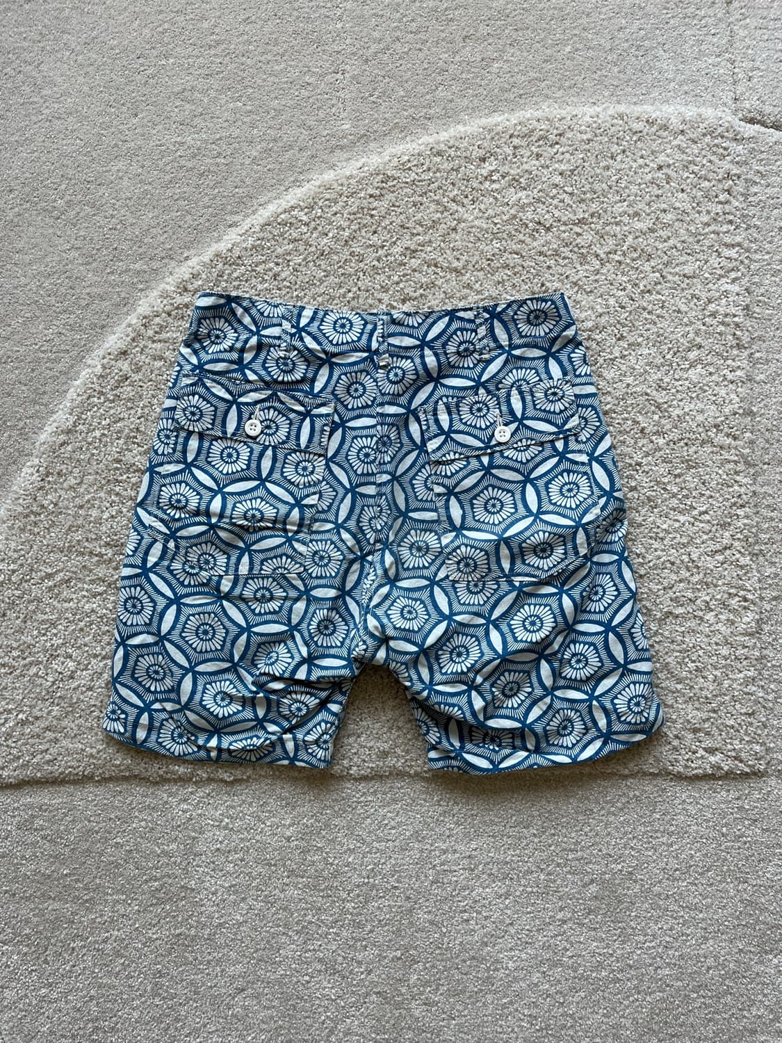 Orslow 블루 기하학 패턴 쇼츠 (29-31) 상품이미지9