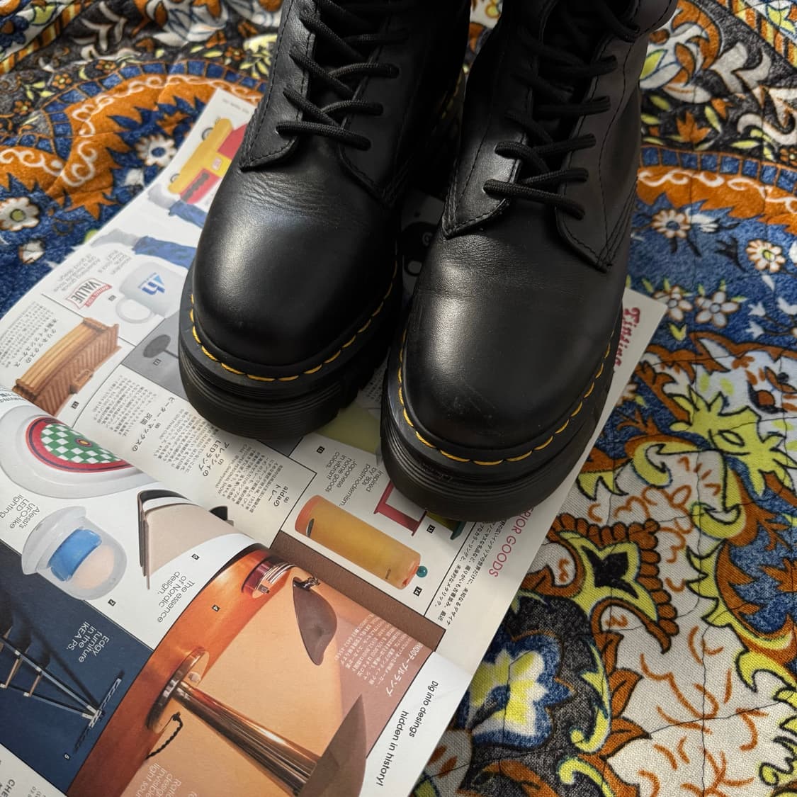 Dr martens 닥터마틴 20홀 플랫폼 블랙 하이 롱부츠 상품이미지3