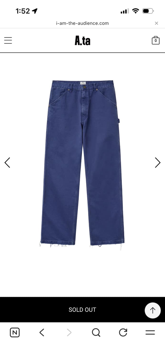 A.ta CUT OFF CARPENTER PANTS (BLUE) 상품이미지1