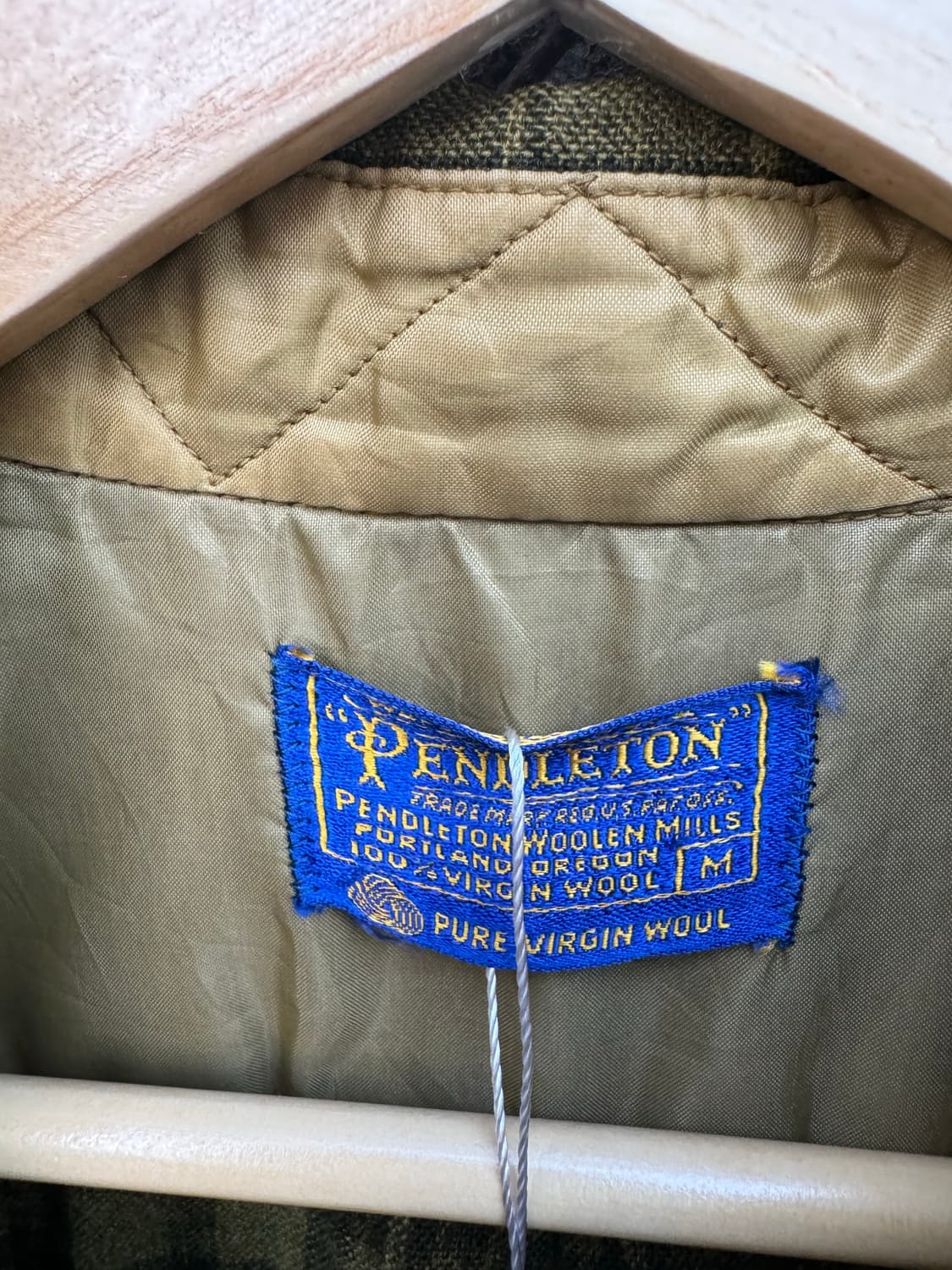 60s 펜들턴 버진 울 체크 반팔 셔츠 그린 M made in usa 상품이미지5