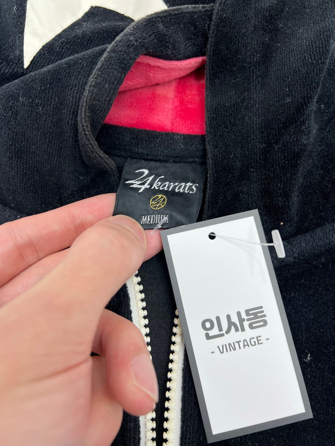 24KORTAS y2K 벨벳 후드집업 상품이미지4