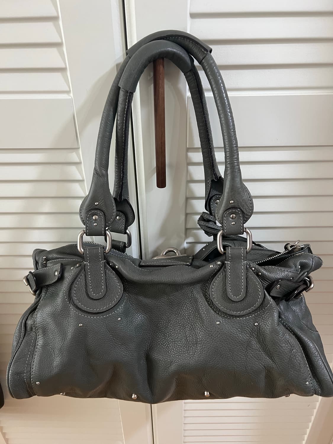 정품 끌로에 패딩턴백 라지 그레이카키색상 에토프 실버 상품이미지8