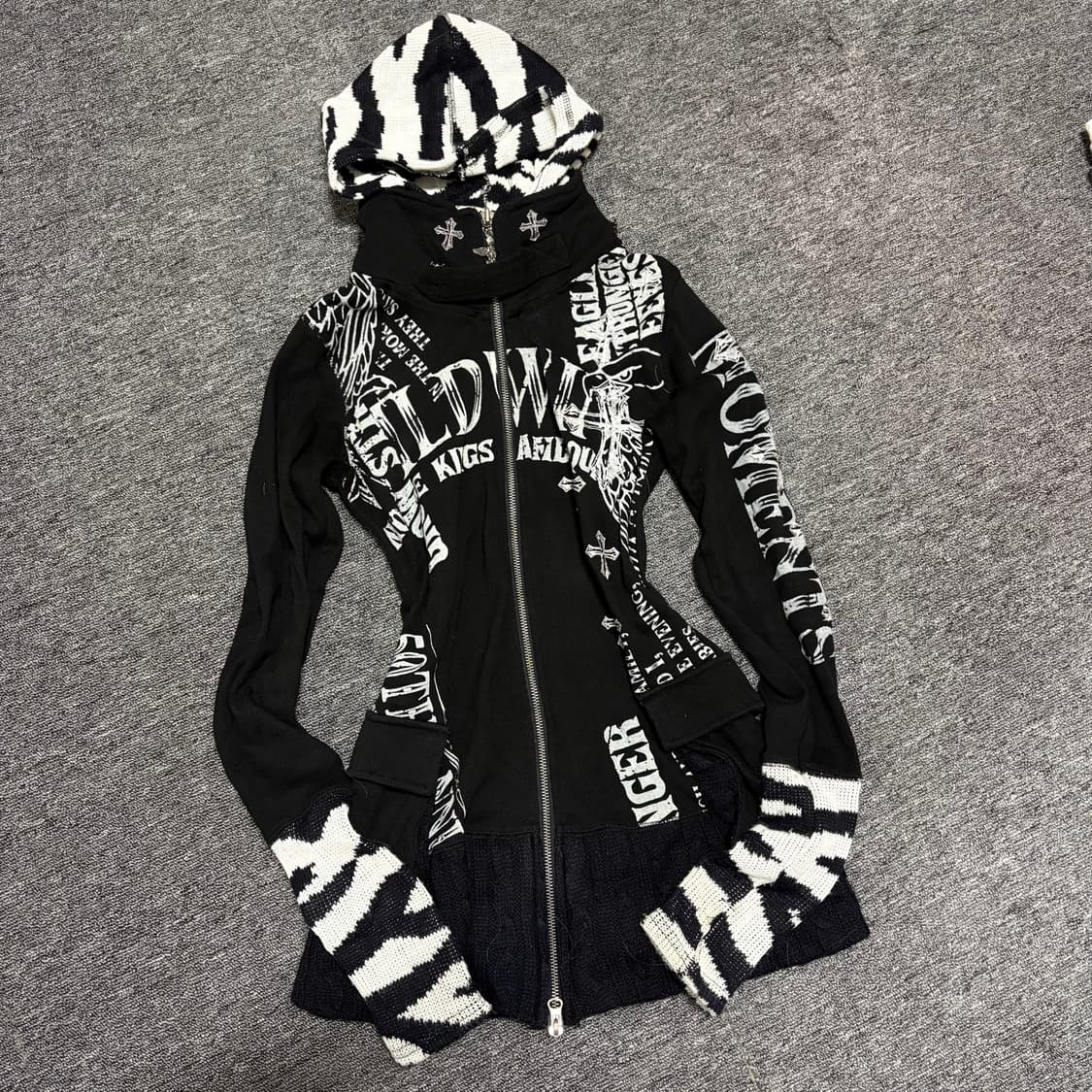 { glitz } punk two-way hood zip up 상품이미지2