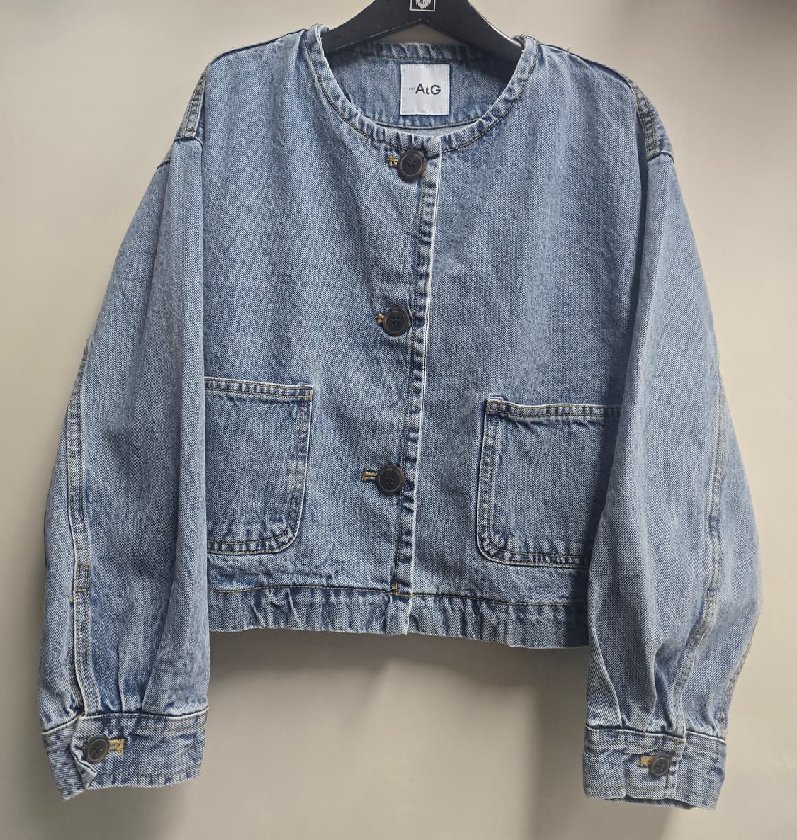 더 엣지 크롭 노카라 데님  자켓 66 상품이미지1