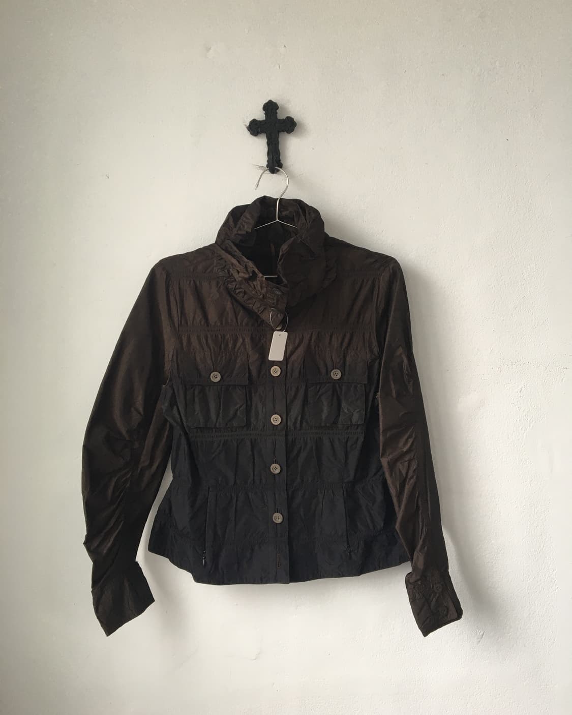 Dyed high neck glossy jacket 상품이미지2