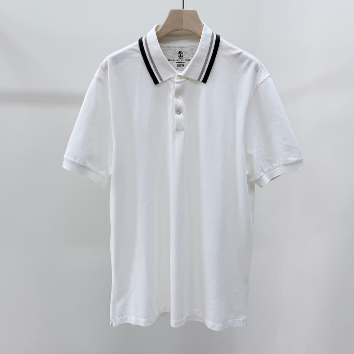 [S+급/2XL] 브루넬로 쿠치넬리 폴로 반팔 카라티 화이트 상품이미지1