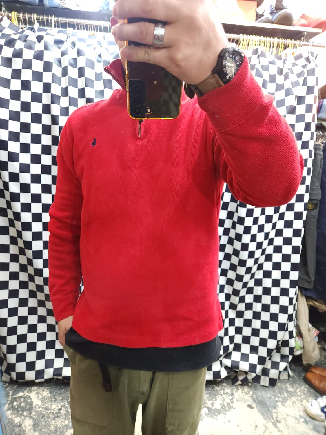 폴로 랄프로렌 레드 반집업 맨투맨

 상품이미지9