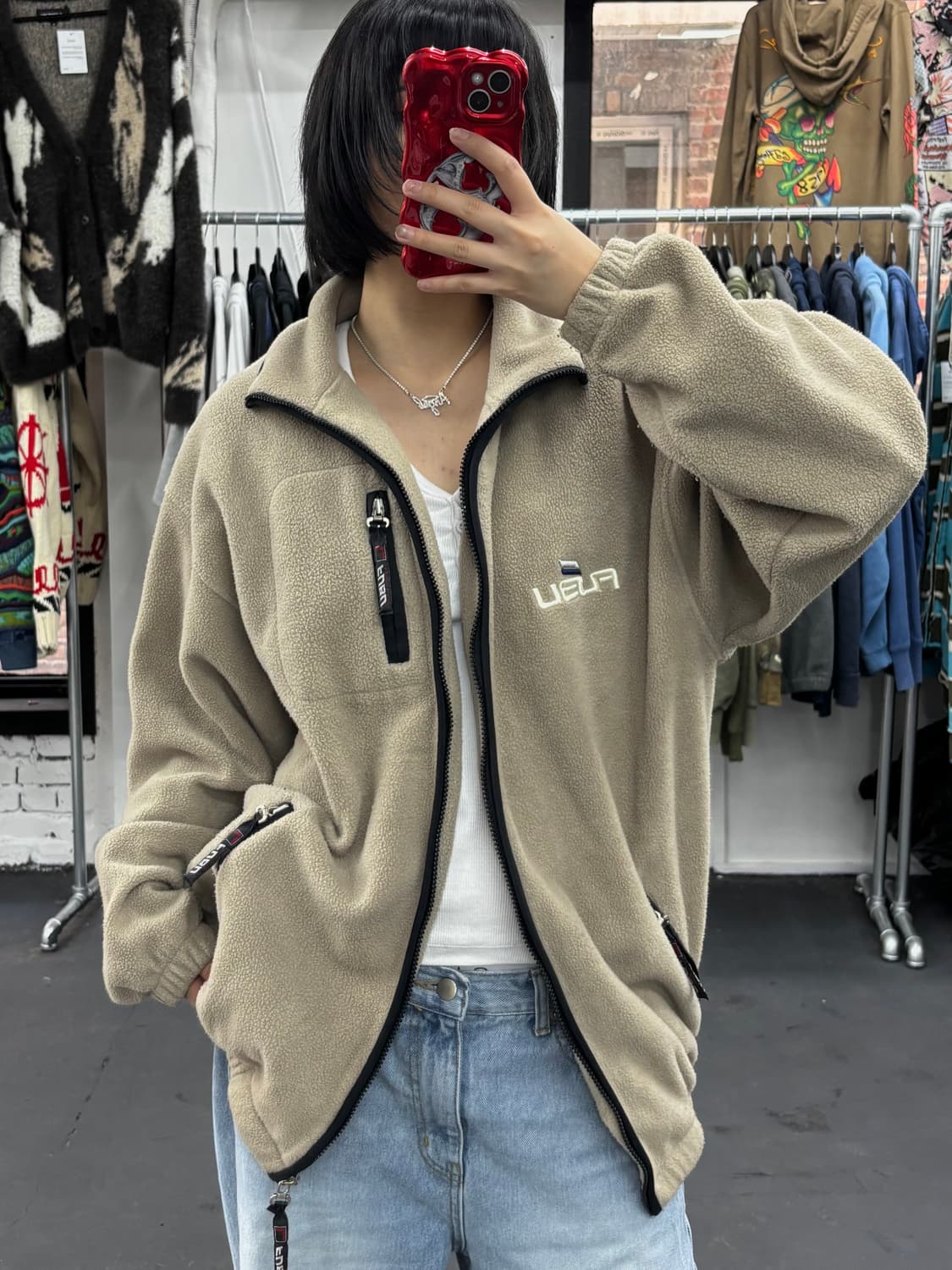 FUBU 푸부 빅로고 올드스쿨 플리스 자켓 상품이미지3