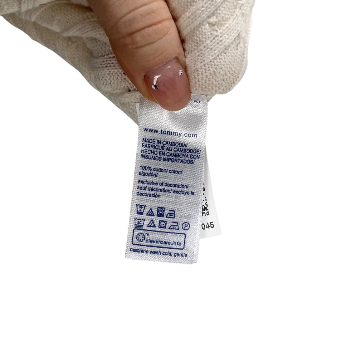 타미힐피거 브이넥 아이보리 케이블 니트 상품이미지4