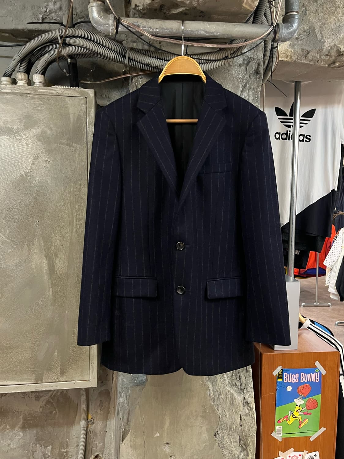 솔리드옴므 스트라이프 울자켓 네이비 46 #csz2160 상품이미지1