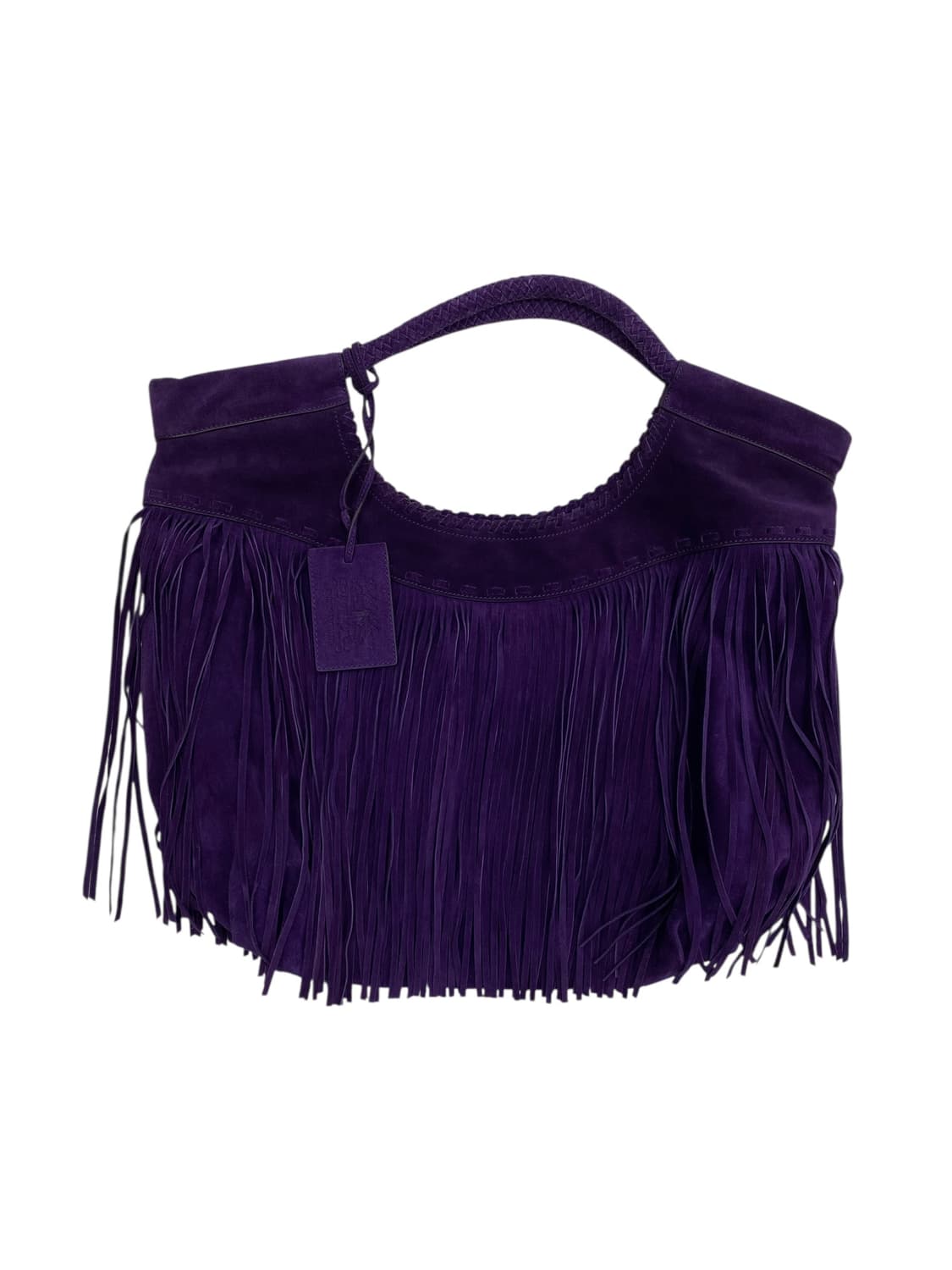 폴로 랄프로렌 퍼플스웨이드 프린지 숄더백 상품이미지1