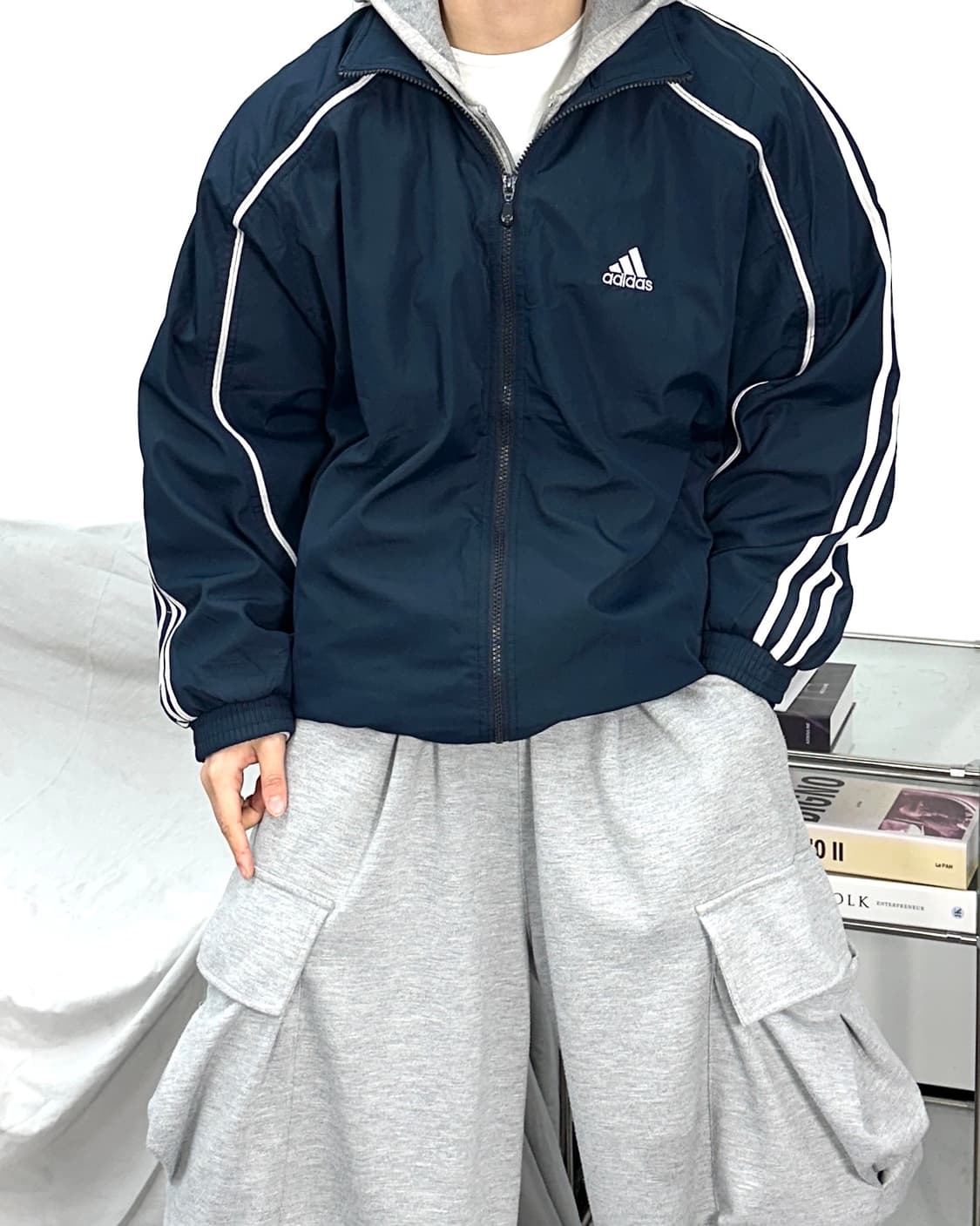 아디다스 90s 네이비 바람막이 점퍼 XL 상품이미지2