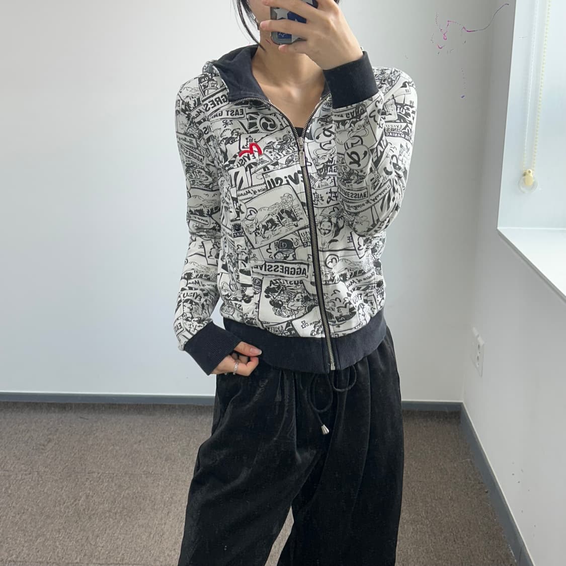 Evisu 에비수 레드로고 그래피티 후드집업 상품이미지2