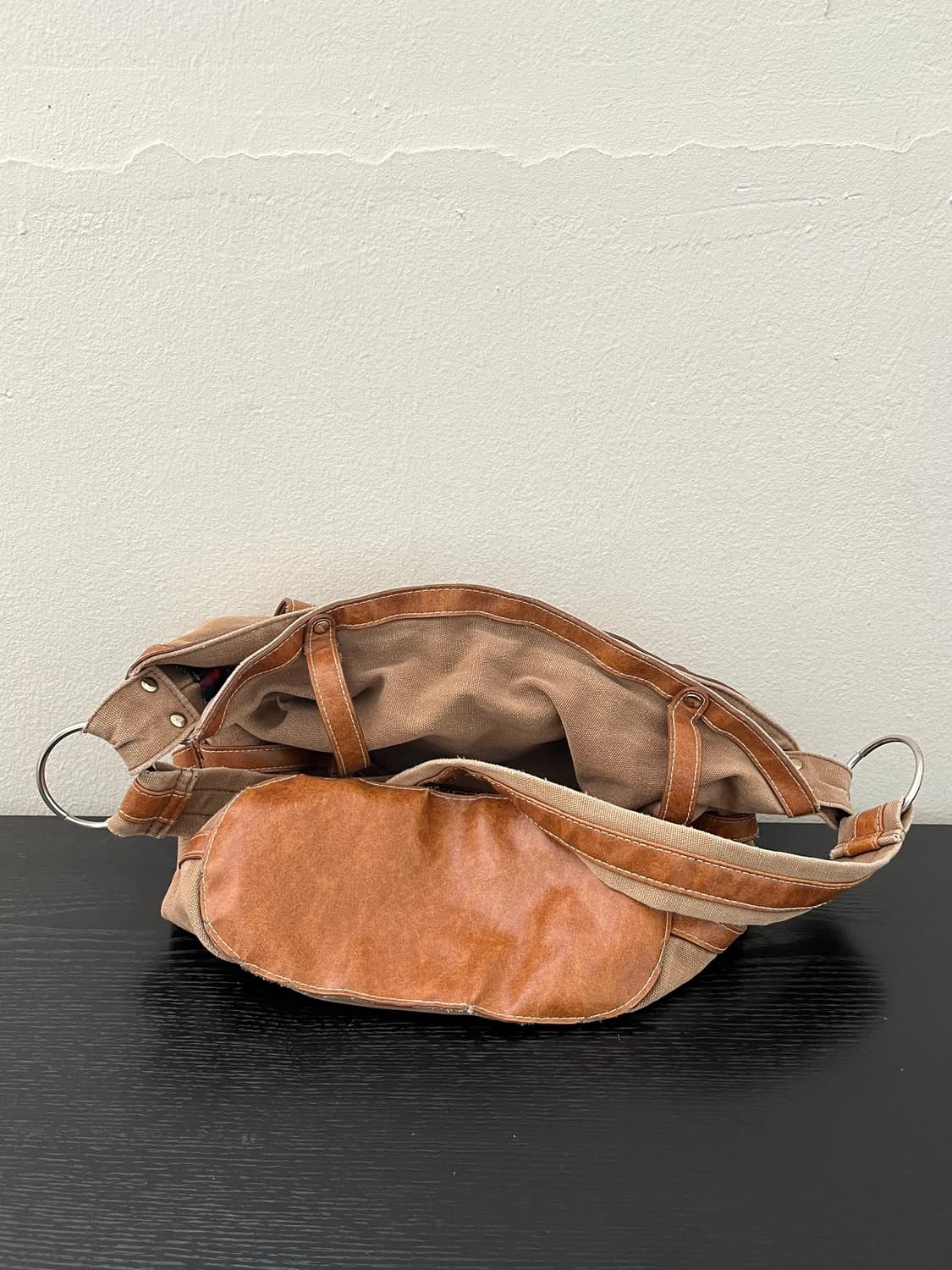 90‘s KAZZOC 캔버스 레더 쇼퍼백 상품이미지5