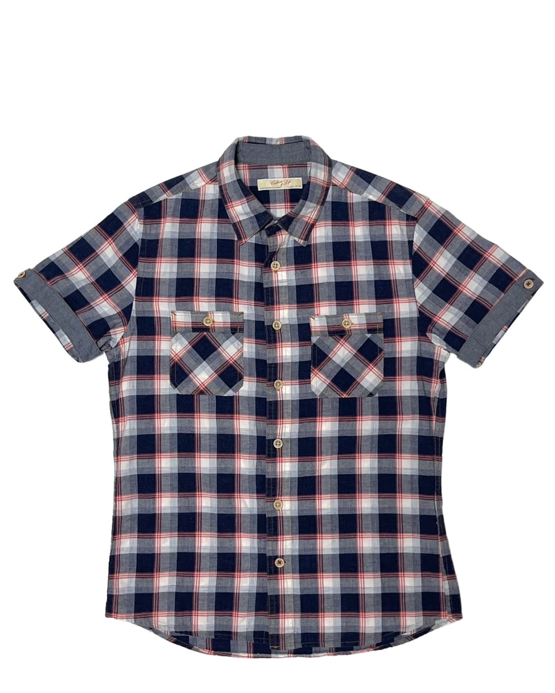 Denim red point check shirt 상품이미지1