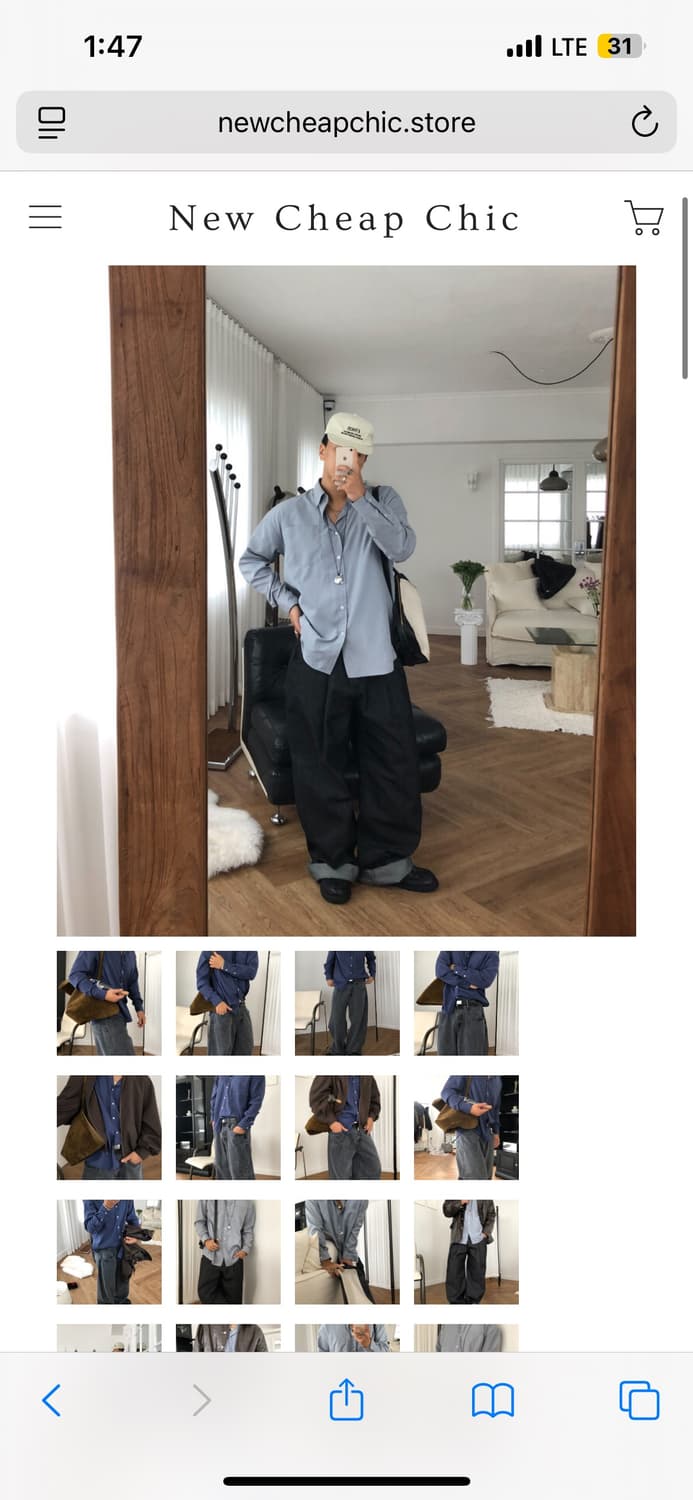 새상품 그레이블루 스웨이드 셔츠 L(100) 상품이미지7