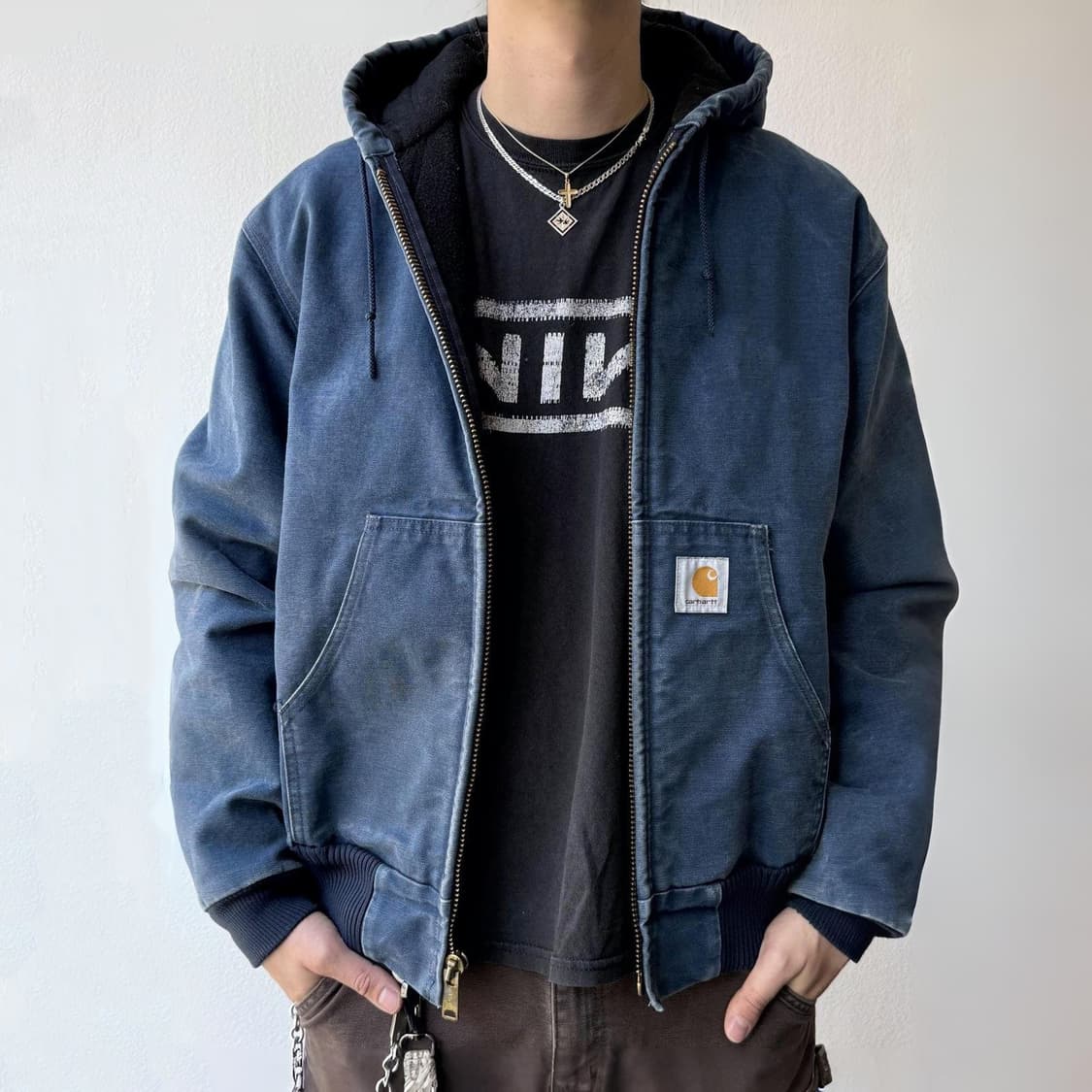 00S 빈티지 칼하트 액티브 자켓 J04 NVY - M 상품이미지1
