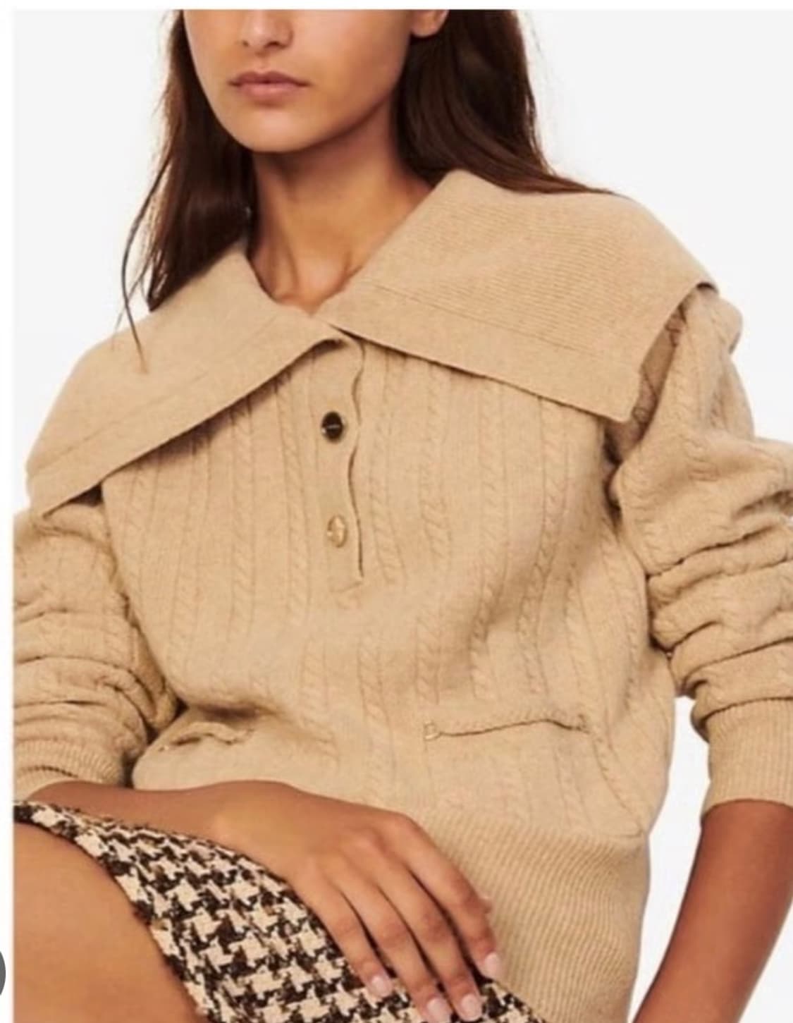 산드로 케이블 니트 카라 스웨터 상품이미지1