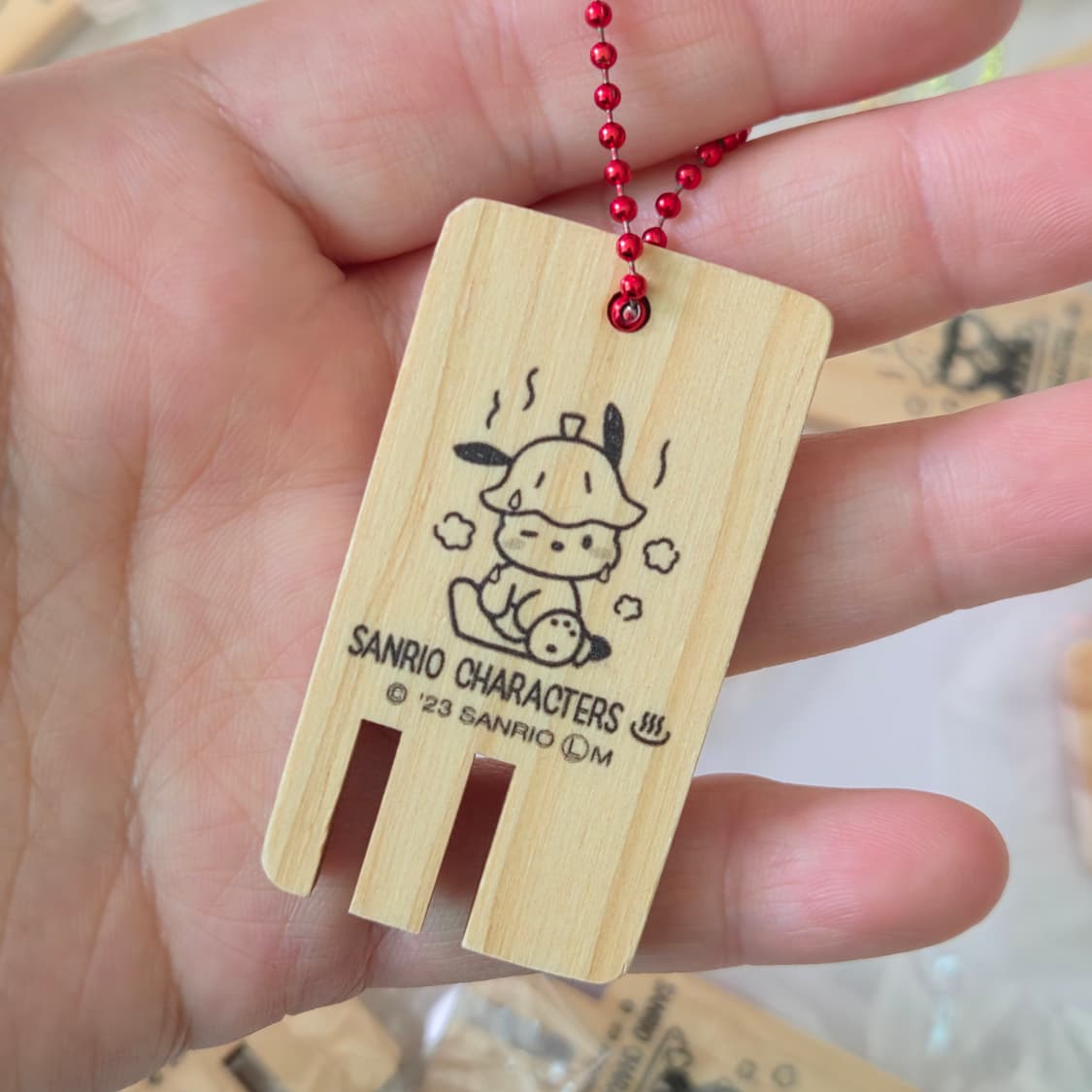 산리오캐릭터즈 온천 사우나 우드키링 상품이미지2