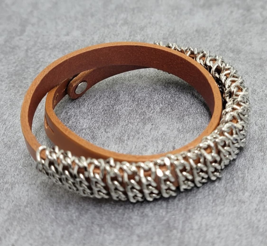 chain leather bracelet 상품이미지1