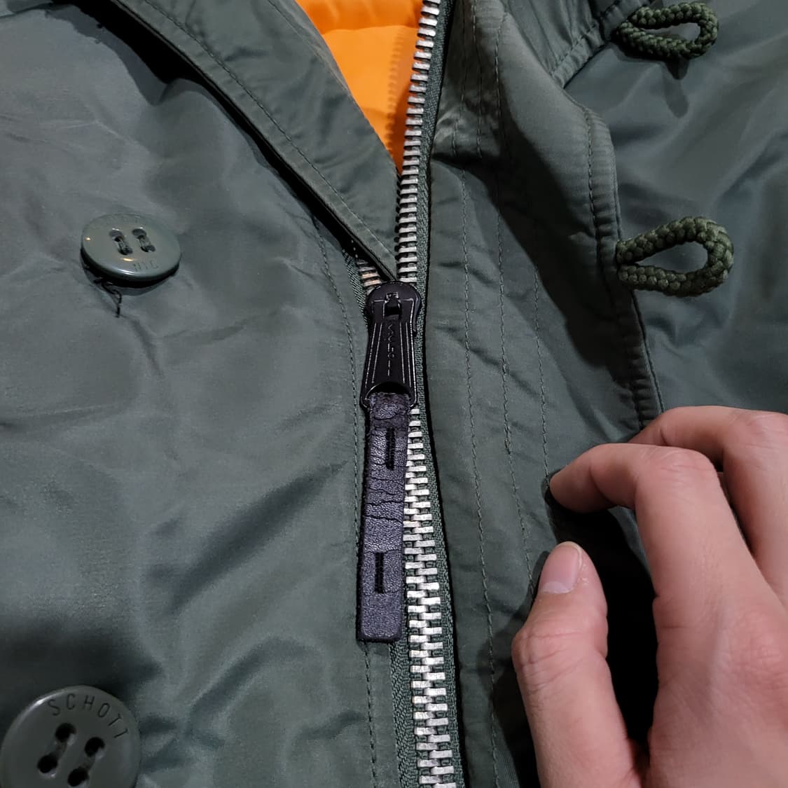 SCHOTT 쇼트 N3B 후드퍼 밀리터리 야상 파카 (M/100) 상품이미지4