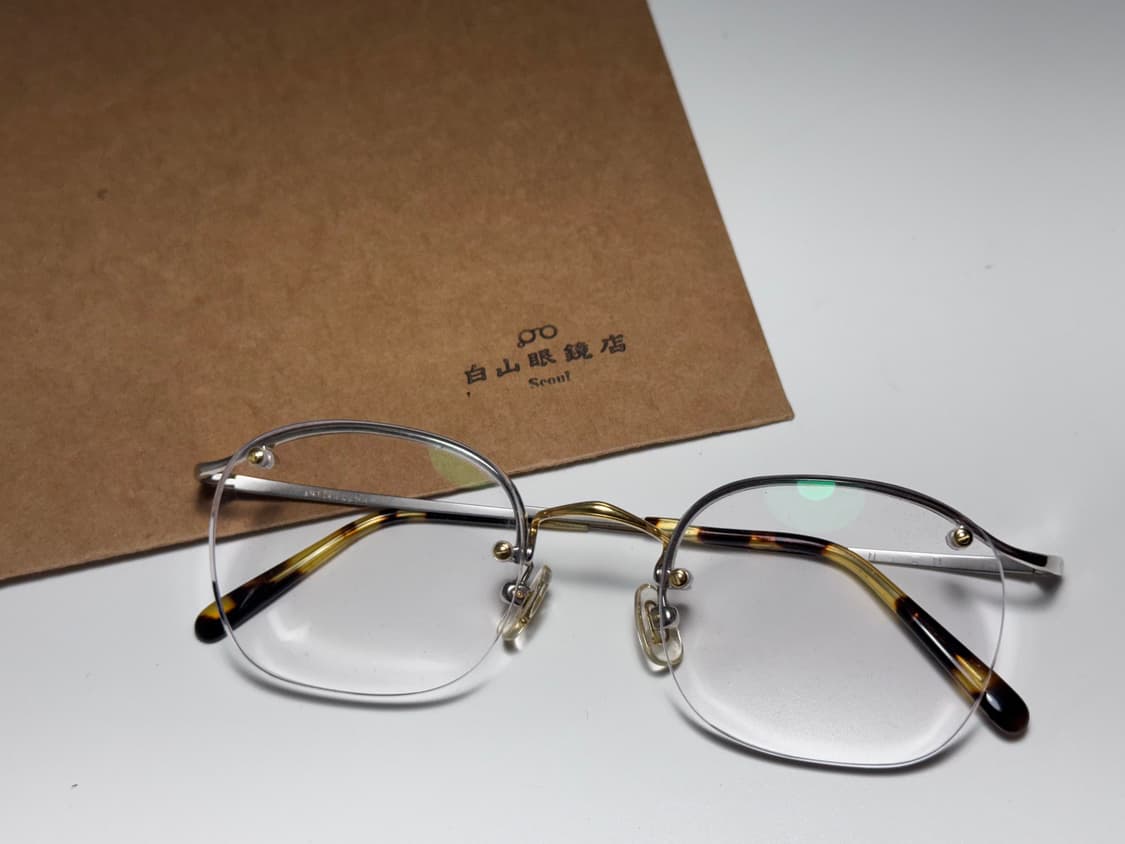 백산안경 티탄 투포인트 무테 안경 0067 상품이미지2