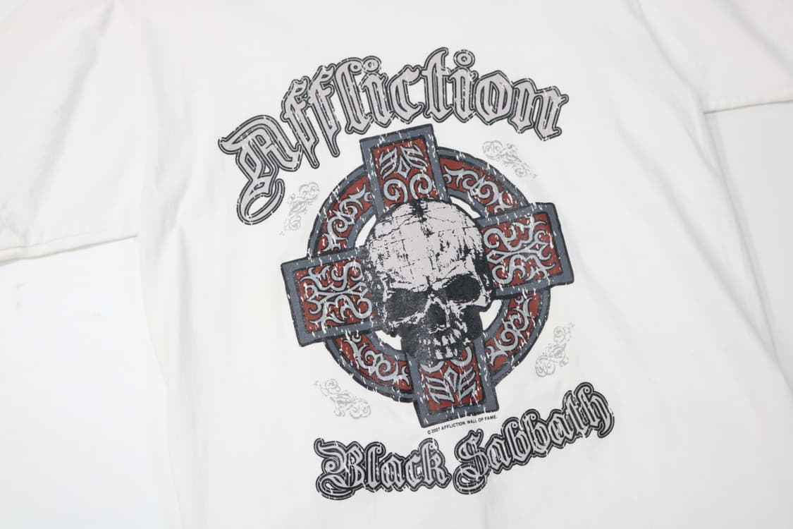 Affliction x  블랙 사바스 빈티지 스컬 그래픽 티셔츠 (M) 상품이미지3