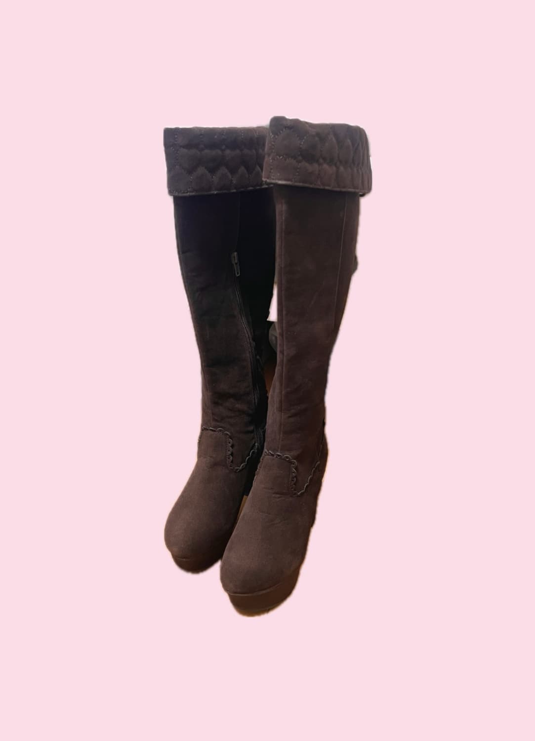 디어리 초코 브라운 폼폼 롱부츠 리즈리사 고전 라떼갸루  상품이미지2