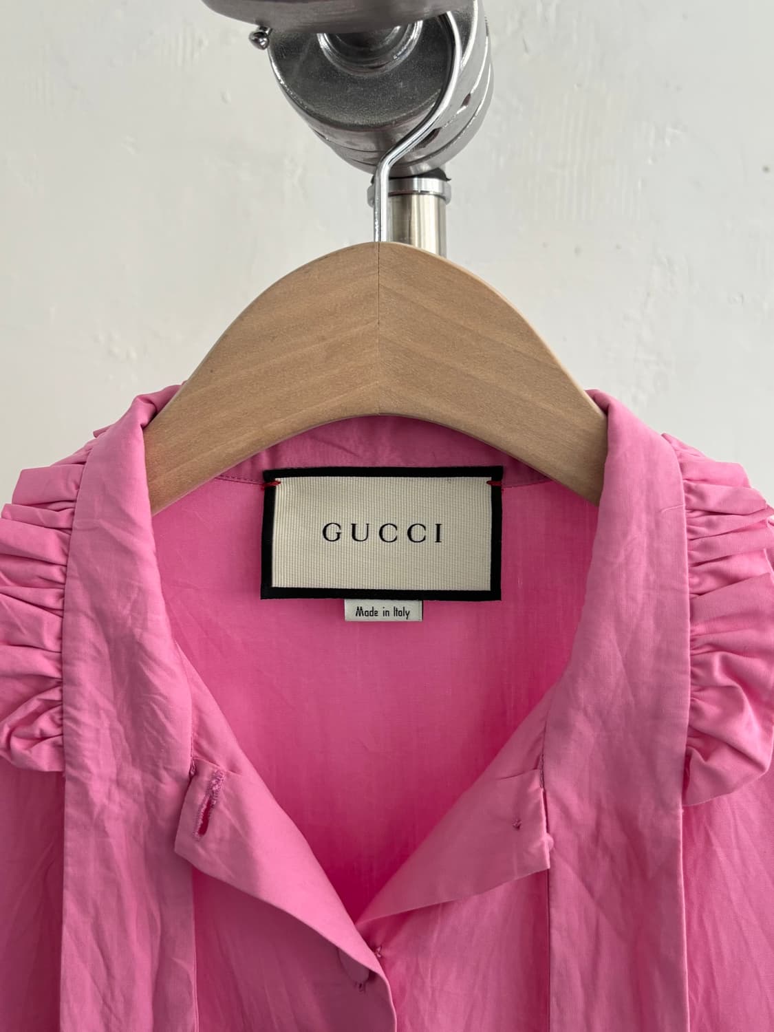 GUCCI 구찌 핑크 프릴 코튼 셔츠 상품이미지7