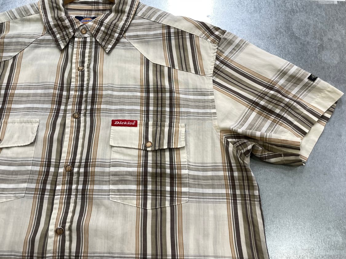 (L) Dickies 디키즈 체크 웨스턴 반팔 셔츠 상품이미지8
