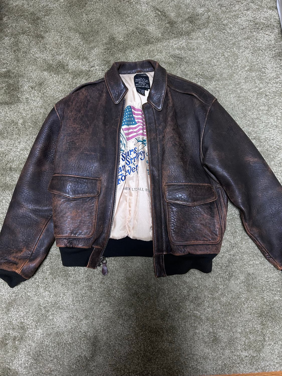 아비렉스 A-2 레더자켓 상품이미지3