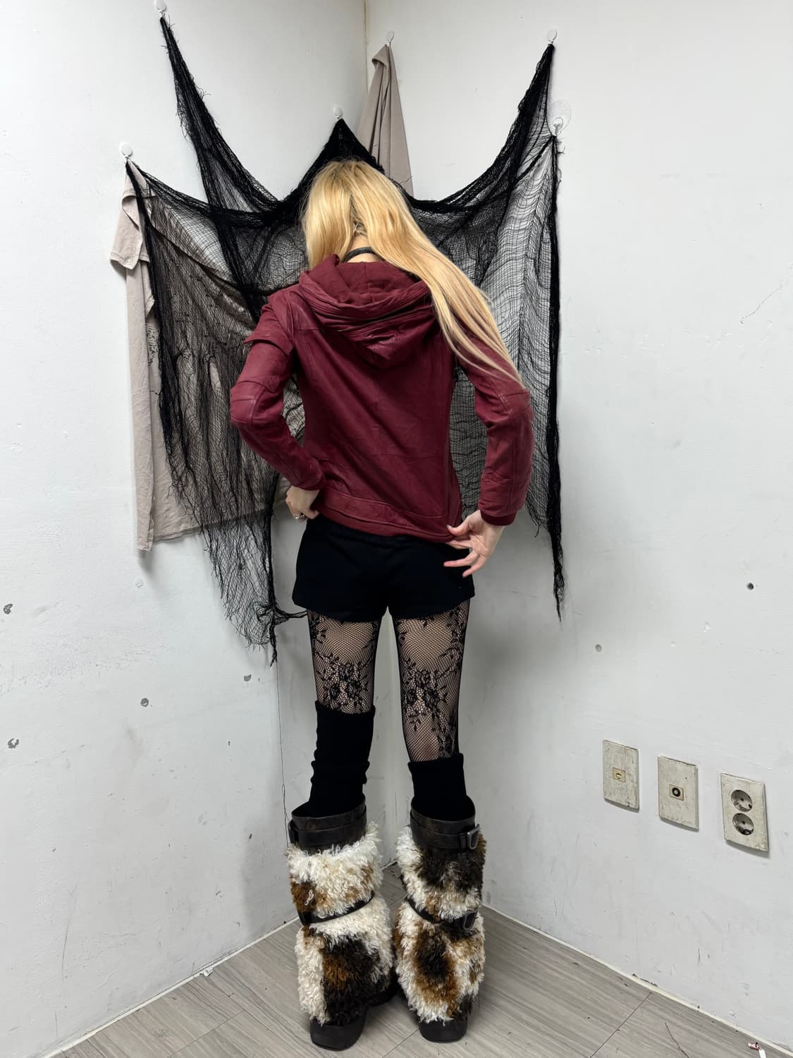 [2000s Avirex]Burgundy Zip Hoodie SheepS 상품이미지5