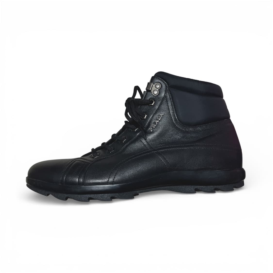 [275] 프라다 스포츠 하이탑 블랙 레더 하이커 부츠 상품이미지2