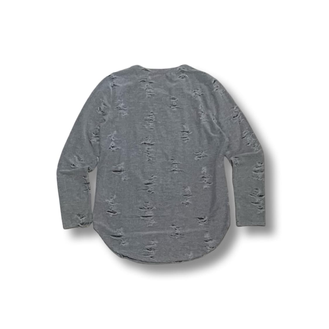 [L] 데미지 롱슬리브 티셔츠 그레이 상품이미지4