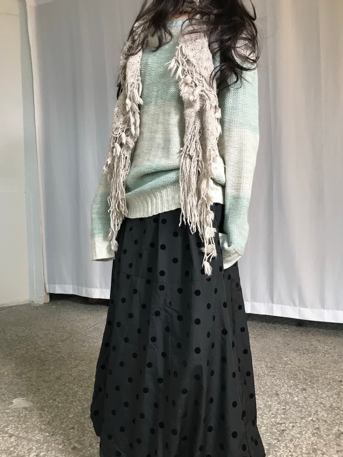 블랙 도트 스커트 상품이미지2
