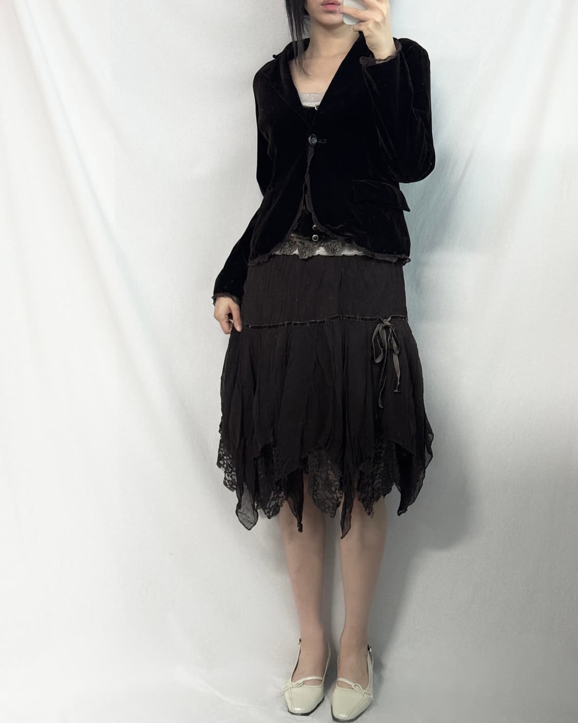 러플 레이어드 벨벳 자켓 상품이미지5