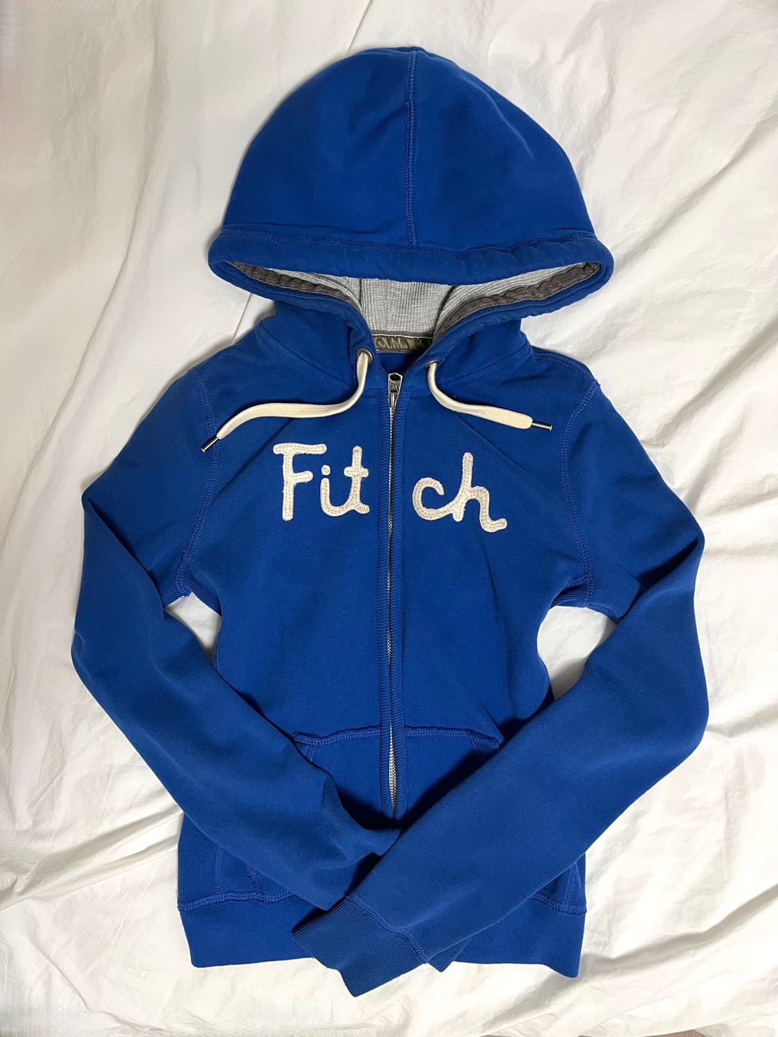 아베크롬비 피치 y2k 블루 딱붙핏 슬림 후집 후드집업 상품이미지1