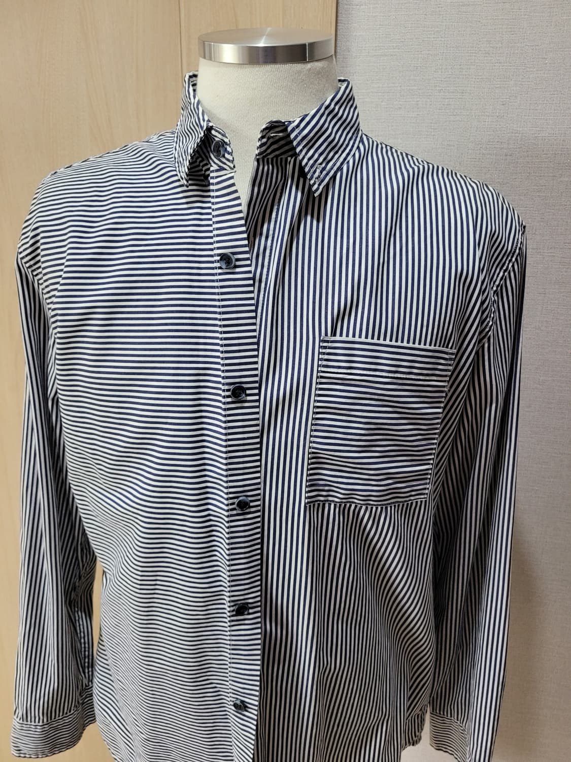 행텐 Hangten 남자 스트라이프 셔츠 105 네이비 상품이미지2