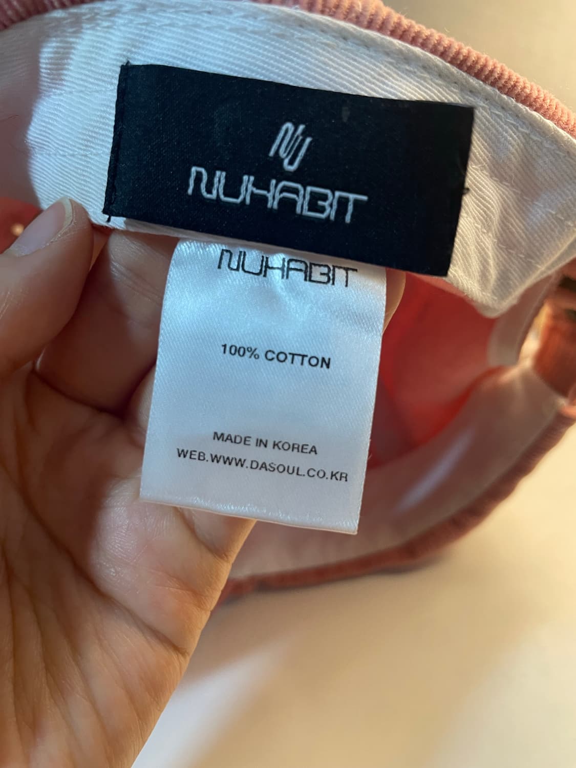 NUHABIT 핑크 코듀로이 캡 상품이미지5