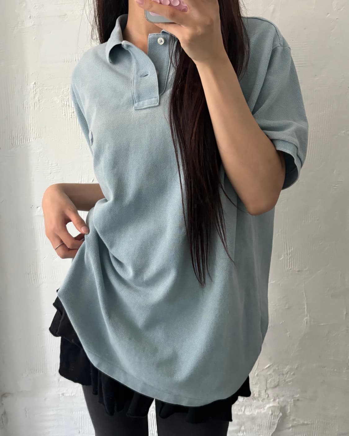 Polo 폴로 랄프로렌 신형 워시드블루  코튼 PK 카라티셔츠 상품이미지9