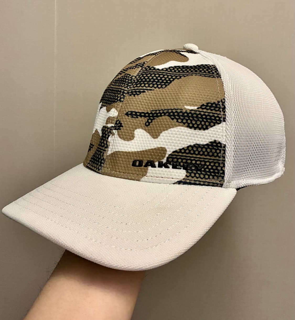 (L~XL)oakley 오클리 카모 화이트 플렉스핏 트러커 메쉬캡 모자 상품이미지1