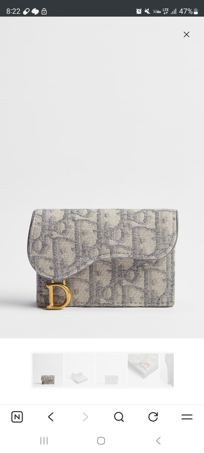 디올 오블리크 새들플랩 카드지갑 상품이미지1