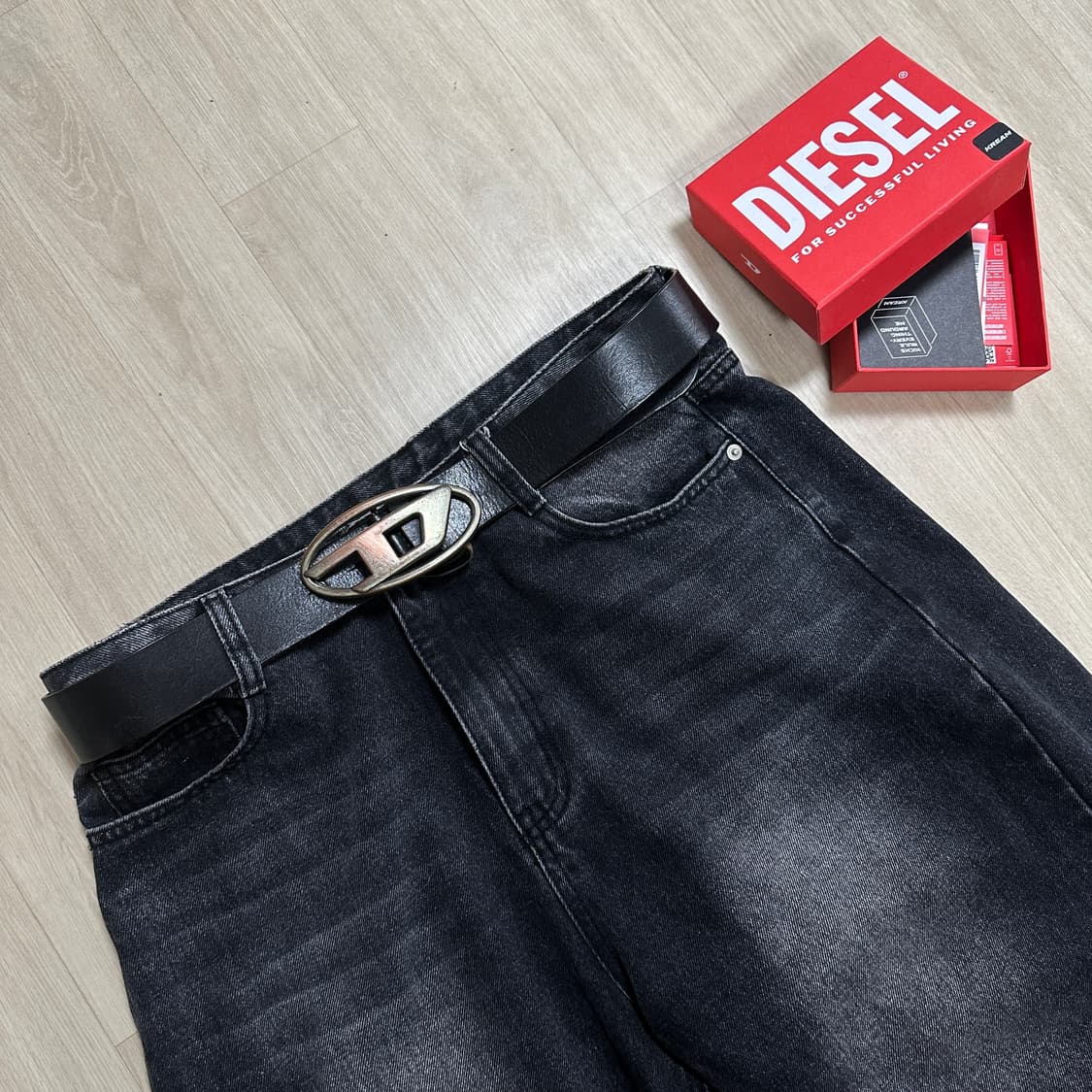 디젤 Diesel 레더 벨트 D 버클 블랙 95 상품이미지2