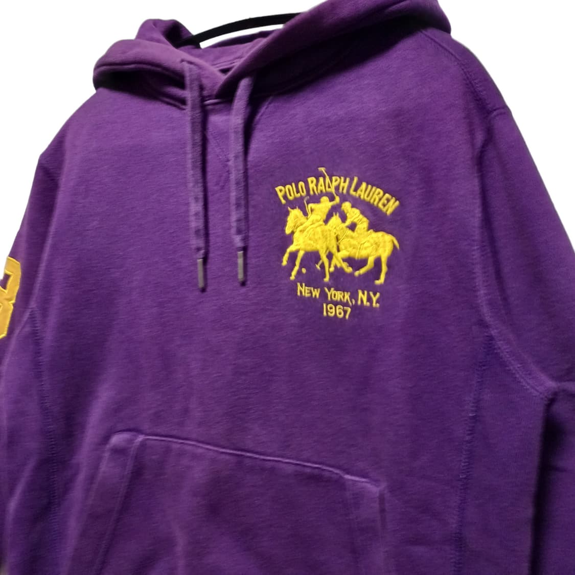 폴로 랄프로렌 헤리티지 로고 퍼플 후드티 상품이미지2