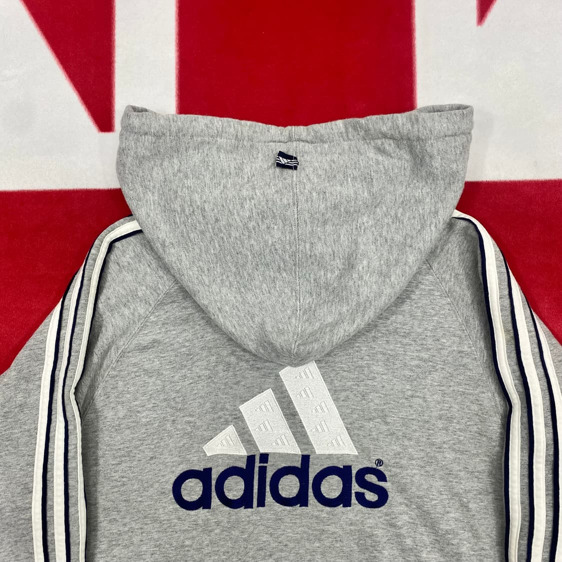 아디다스 빅로고 반집업 후드티 80 실측 L  상품이미지4