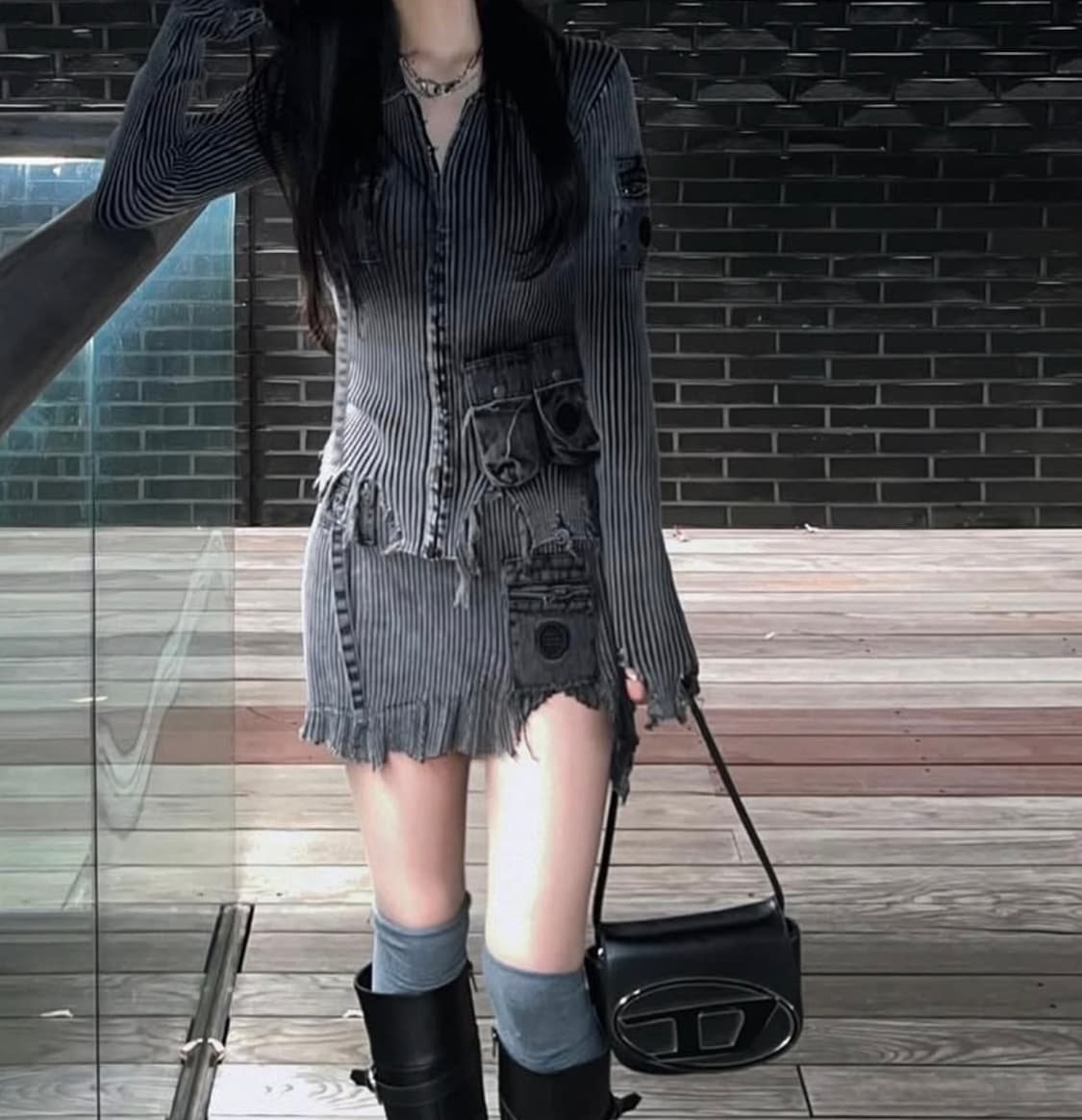 BADBLOOD 러스티후크 가디건&치마 셋업 상품이미지2