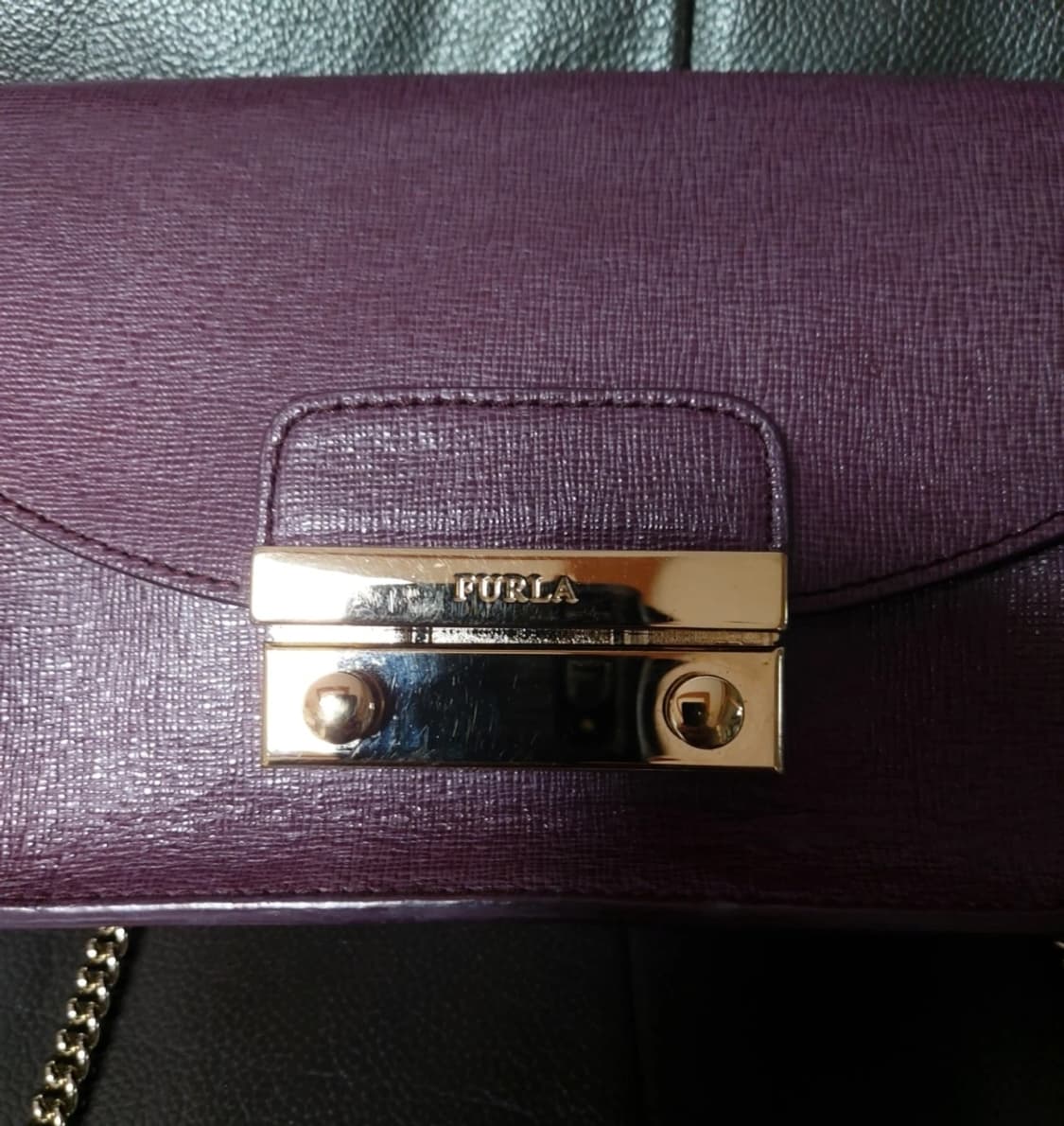 FURLA Julia 체인 퍼플 사피아노 레더 미니 크로스바디 백/숄더백 상품이미지6