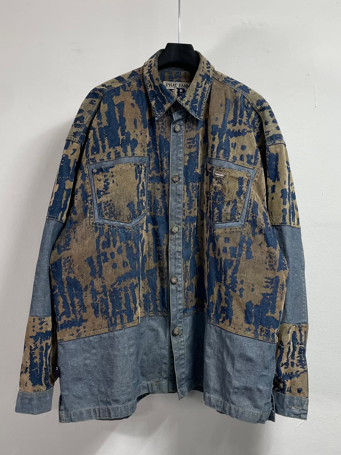 팻팜 빈티지 데님 믹스 셔츠 자켓 (on.43) 상품이미지1