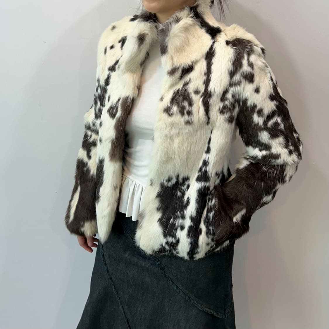 애니멀 프린트 레빗 퍼 자켓 상품이미지3