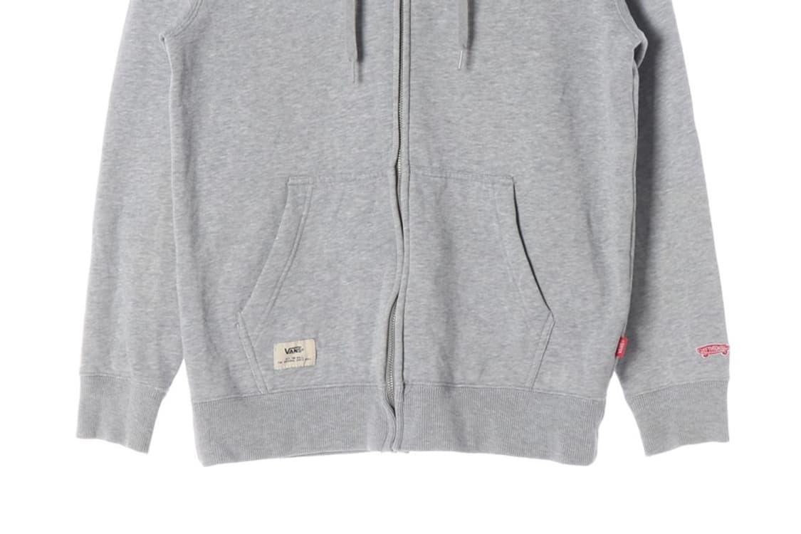 반스 스몰로고 체커보드 디테일 기모 후드집업 그레이 S 상품이미지4